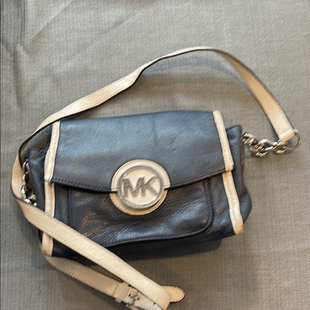 Michael Kors Blue Leather Crossbody Bag